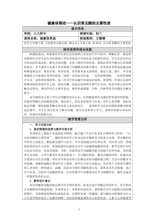 教学设计-人大附中-初三化学-王珊珊