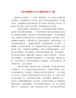 2024制度执行力心得体会范文三篇 