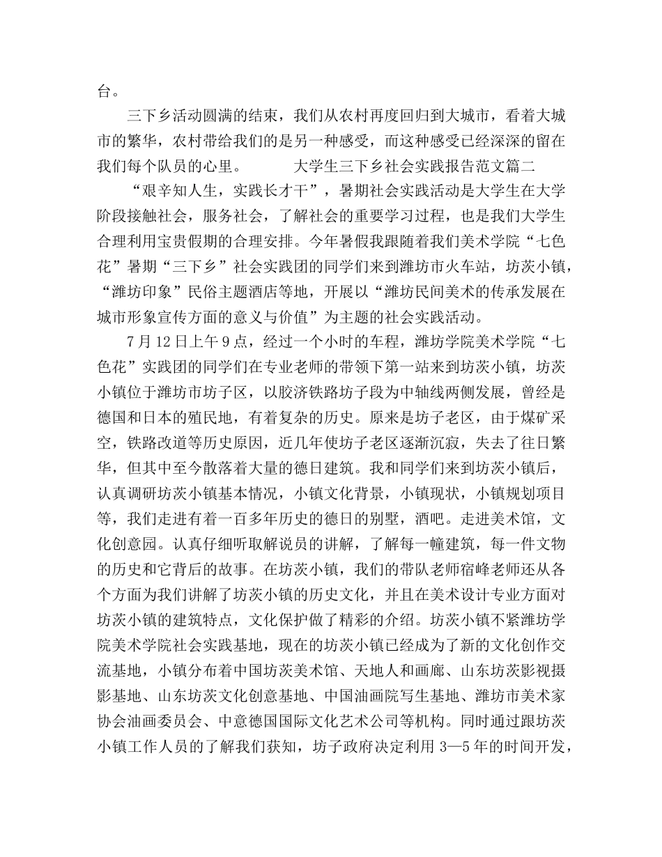 2024大学生三下乡社会实践报告精选三篇 _第3页