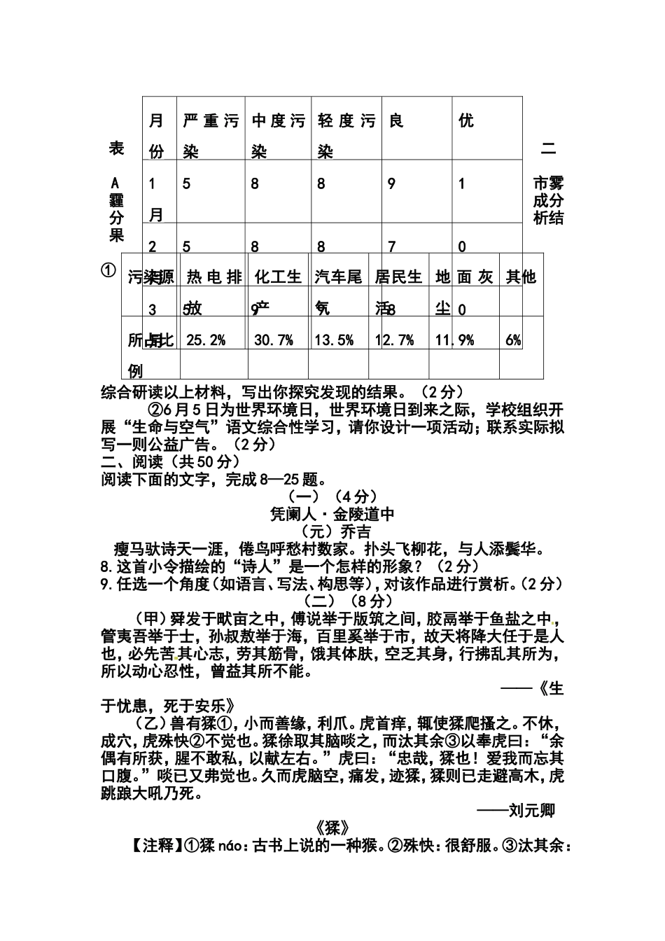 2014年山东省东营市中考语文真题及答案_第3页