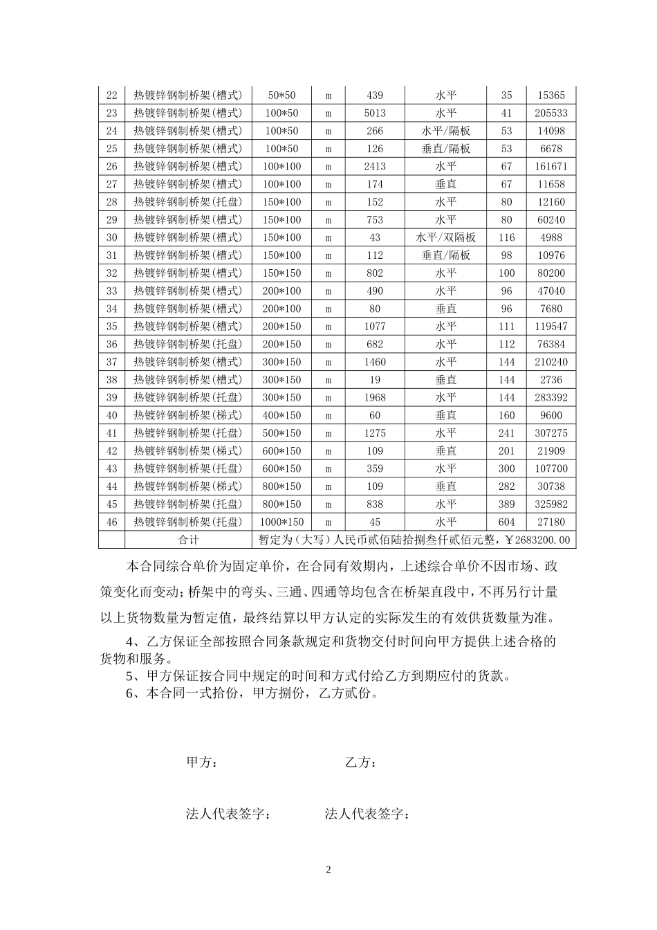 奥林匹克体育中心桥架供货合同_第3页