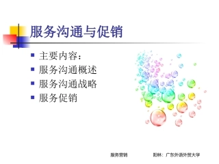 服务沟通与促销