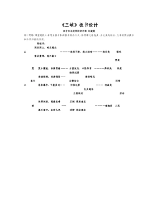 《三峡产》板书设计