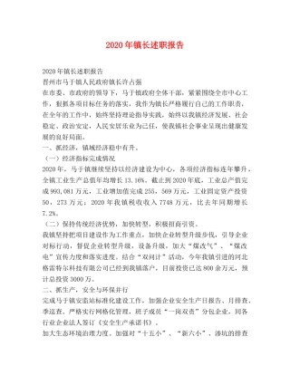 2024年镇长述职报告 