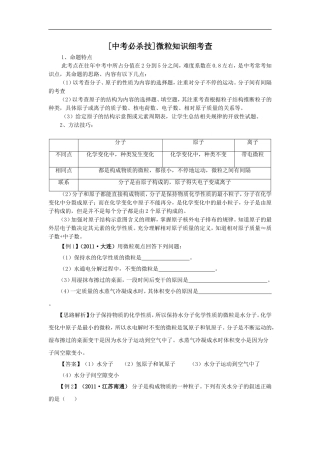 [中考必杀技]微粒知识细考查