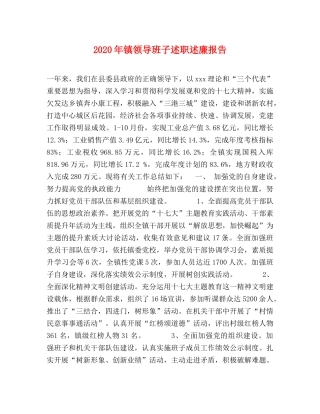 2024年镇领导班子述职述廉报告 