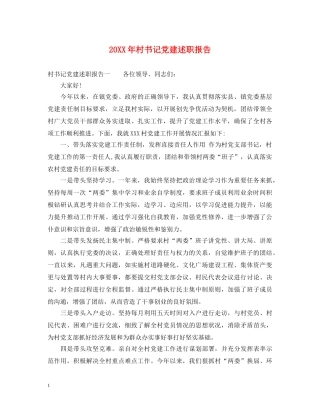20XX年村书记党建述职报告 (000001)