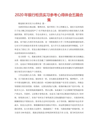 2024年银行柜员实习参考心得体会五篇合集 