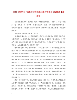 2024《榜样4》专题片大学生观后感心得体会5篇精选【最新】 