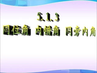 5.1.3同位角内错角同旁内角