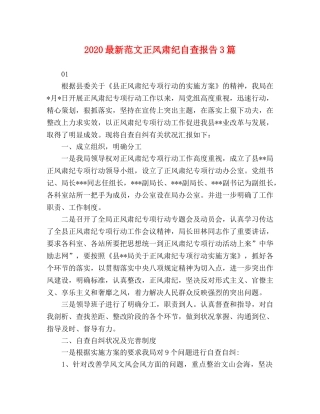 2024最新范文正风肃纪自查报告3篇 