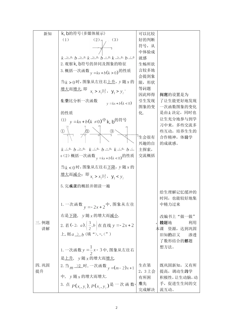一次函数的性质教学设计_第2页