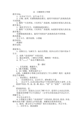 小柳树及小枣树