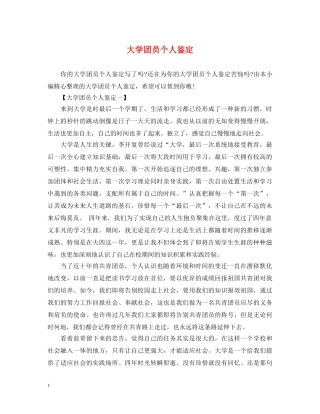 大学团员个人鉴定 