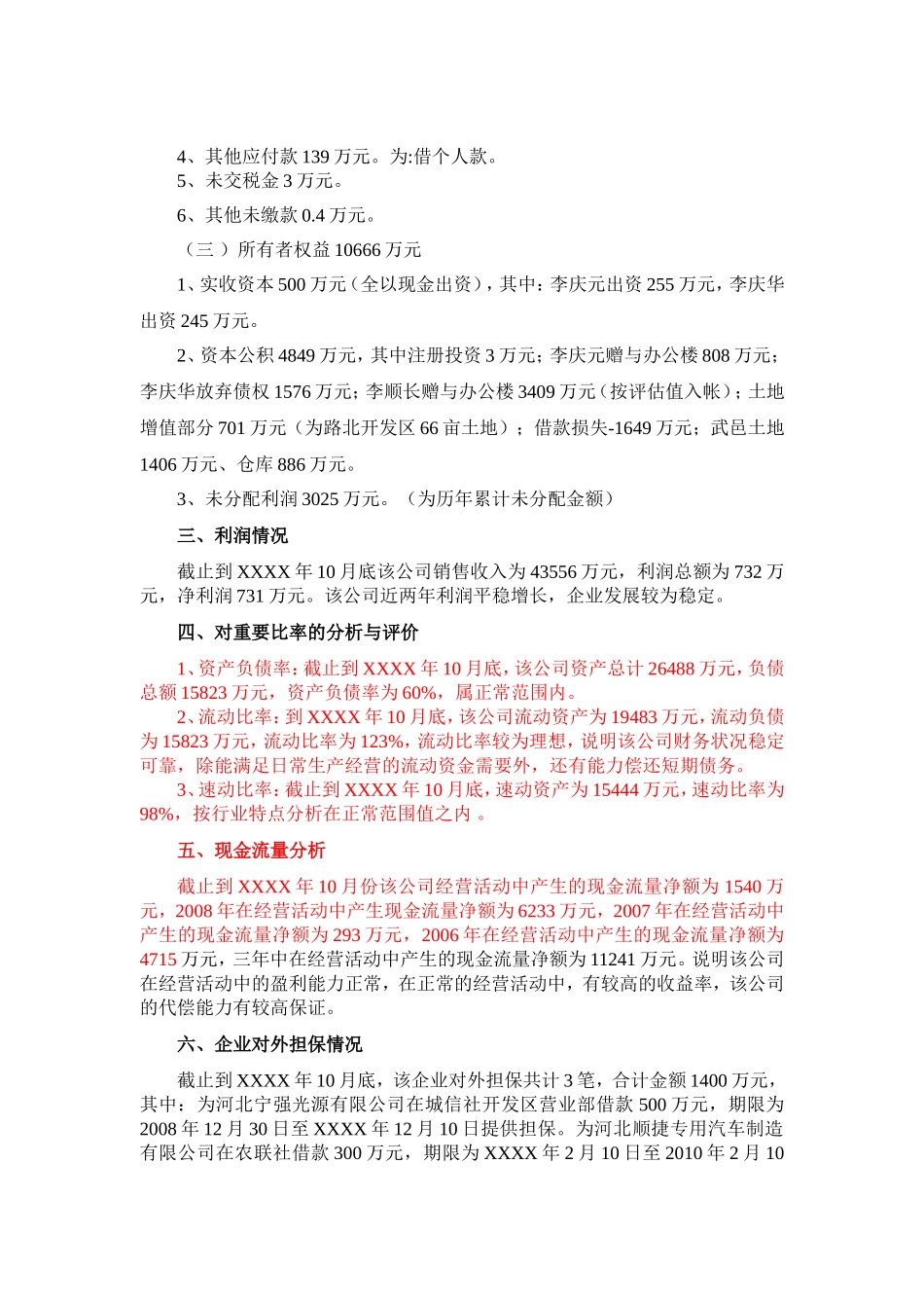 关于XXXX医药有限公司担保资格的调查报告_第3页