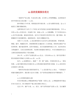 xx县的发展报告范文 