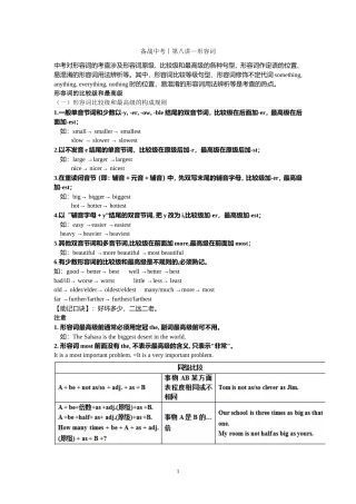 备战中考丨第八讲(形容词)