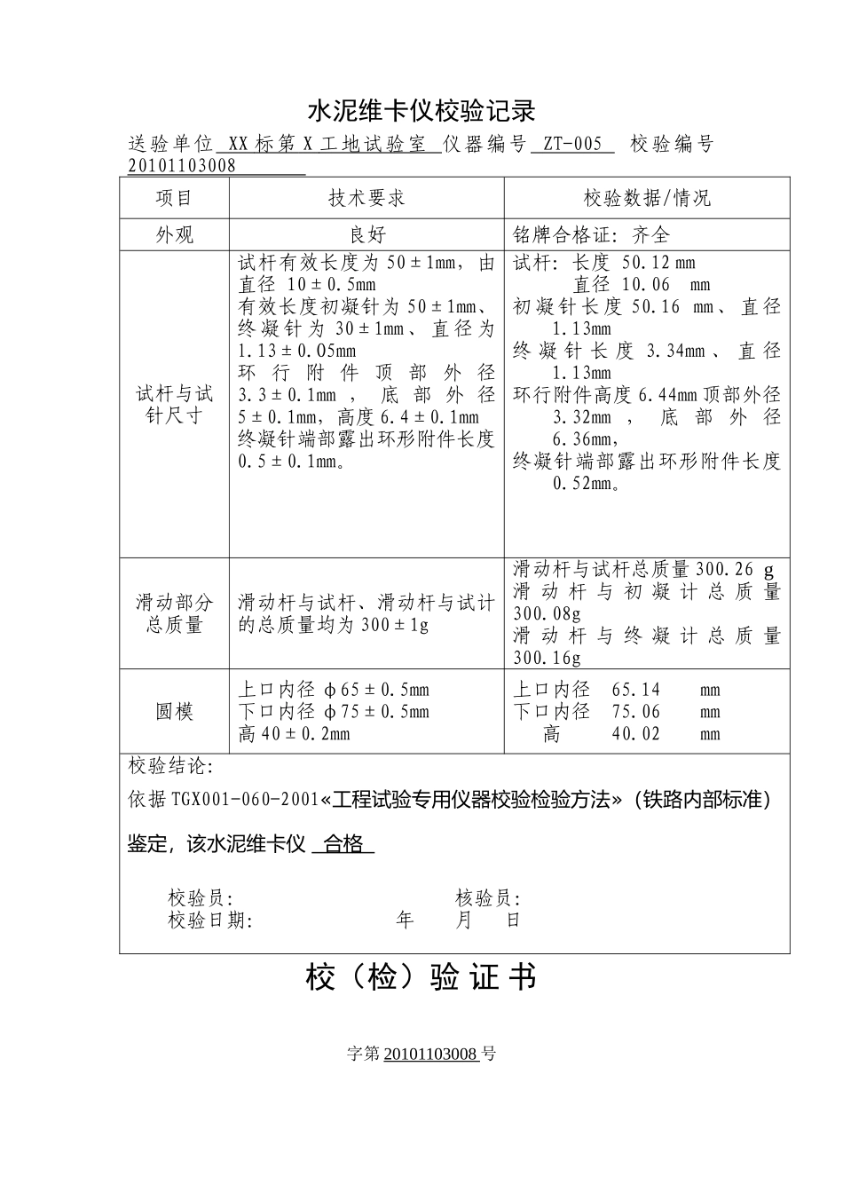 铁路试验仪器校验记录_第1页