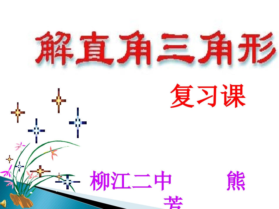 2014中考解直角三角形复习课件ppt._第1页