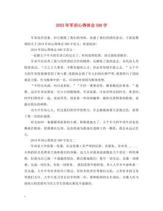 20XX年军训心得体会500字 
