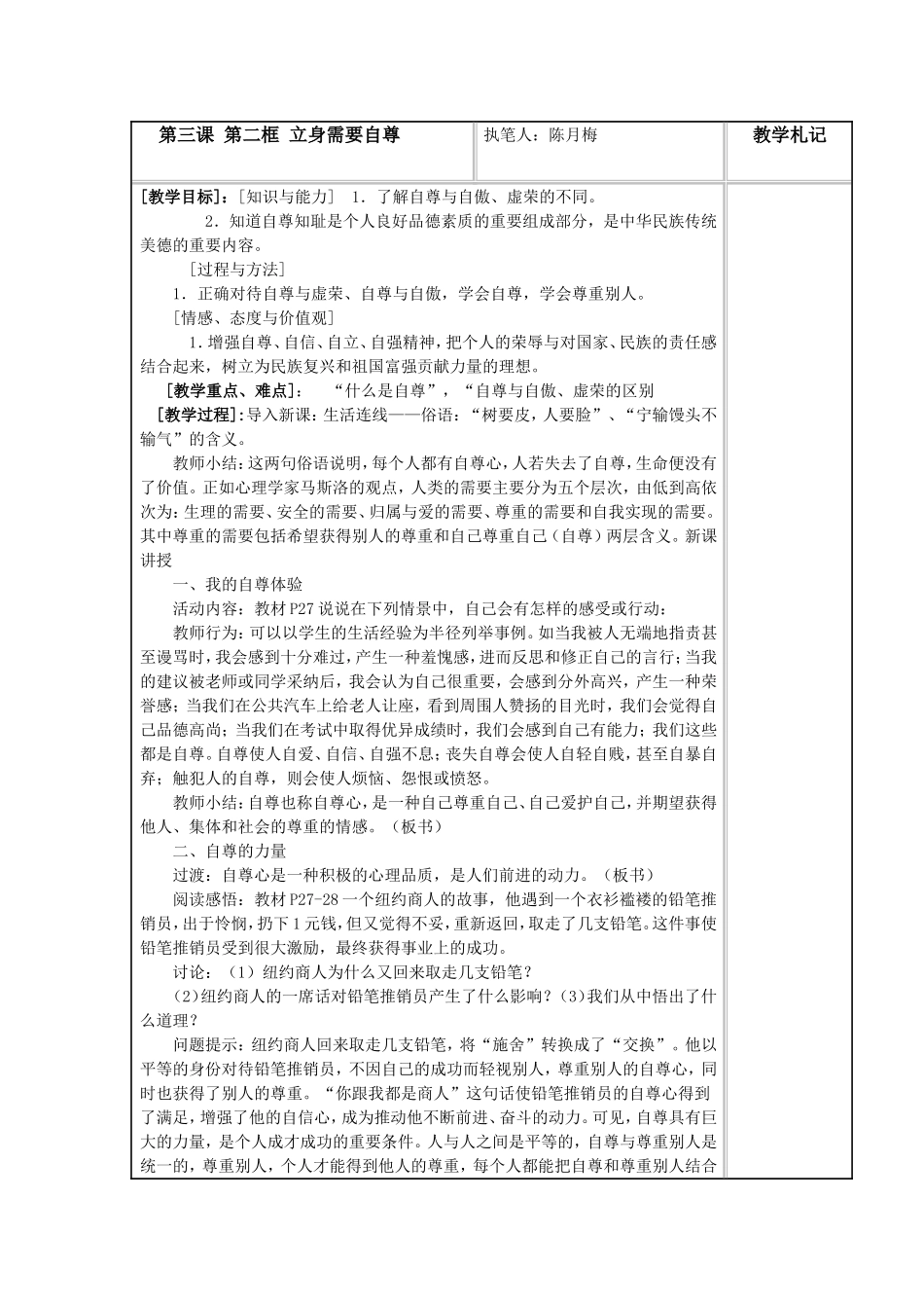 2第三课第二框立身需要自尊_第1页