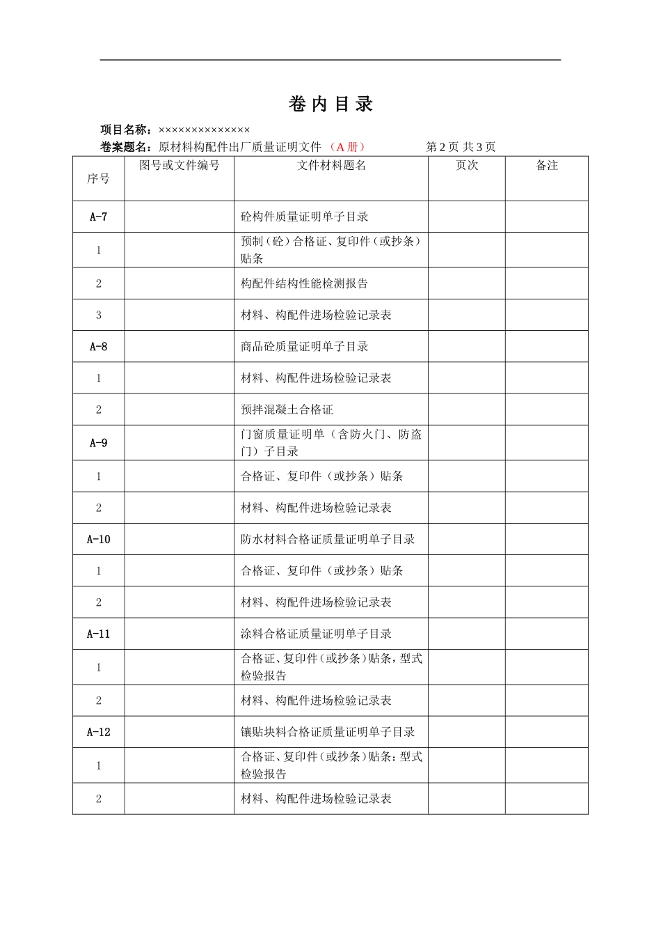 (详细分册)卷内目录_第2页