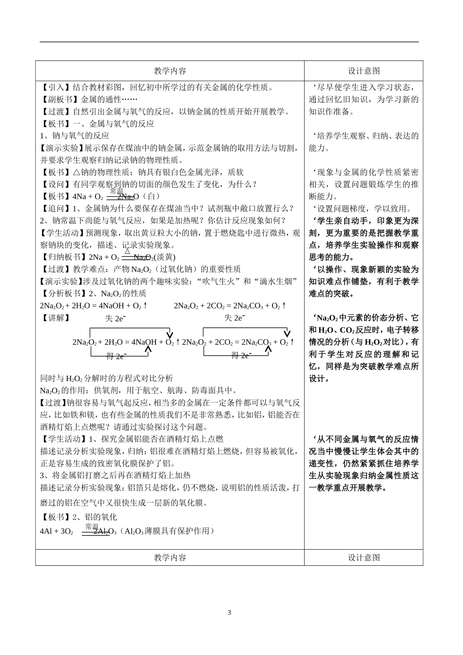 金属的化学性质第一课时教学设计江智强_第3页