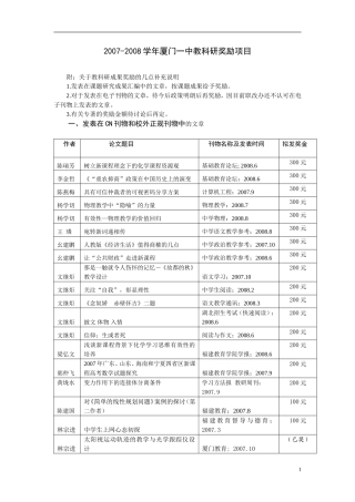 07-08学年教科研奖励项目
