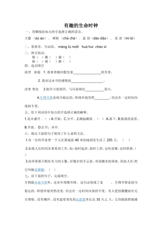 有趣的生命时钟