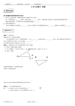 《中心对称》学案