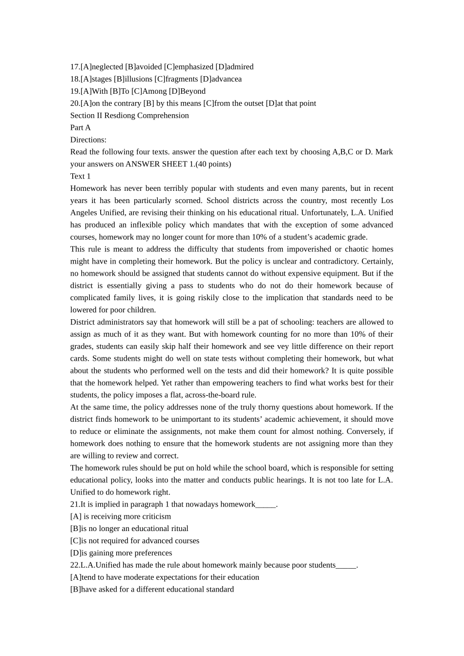 2012年研究生入学考试英语(二)真题及答案_第2页