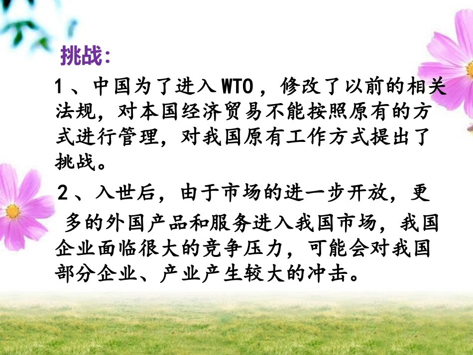(教学精品)加入世贸组织后的机遇与挑战_第2页