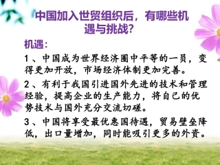 (教学精品)加入世贸组织后的机遇与挑战