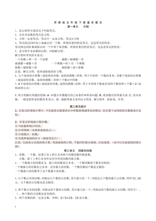五下数学基本概念(1)