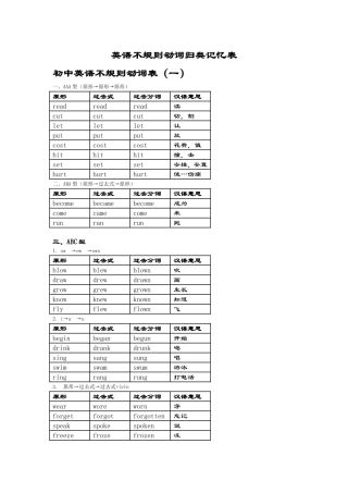 不规则动词表