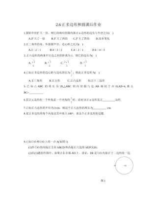 2.6正多边形和圆课后作业.6正多边形和圆课后作业