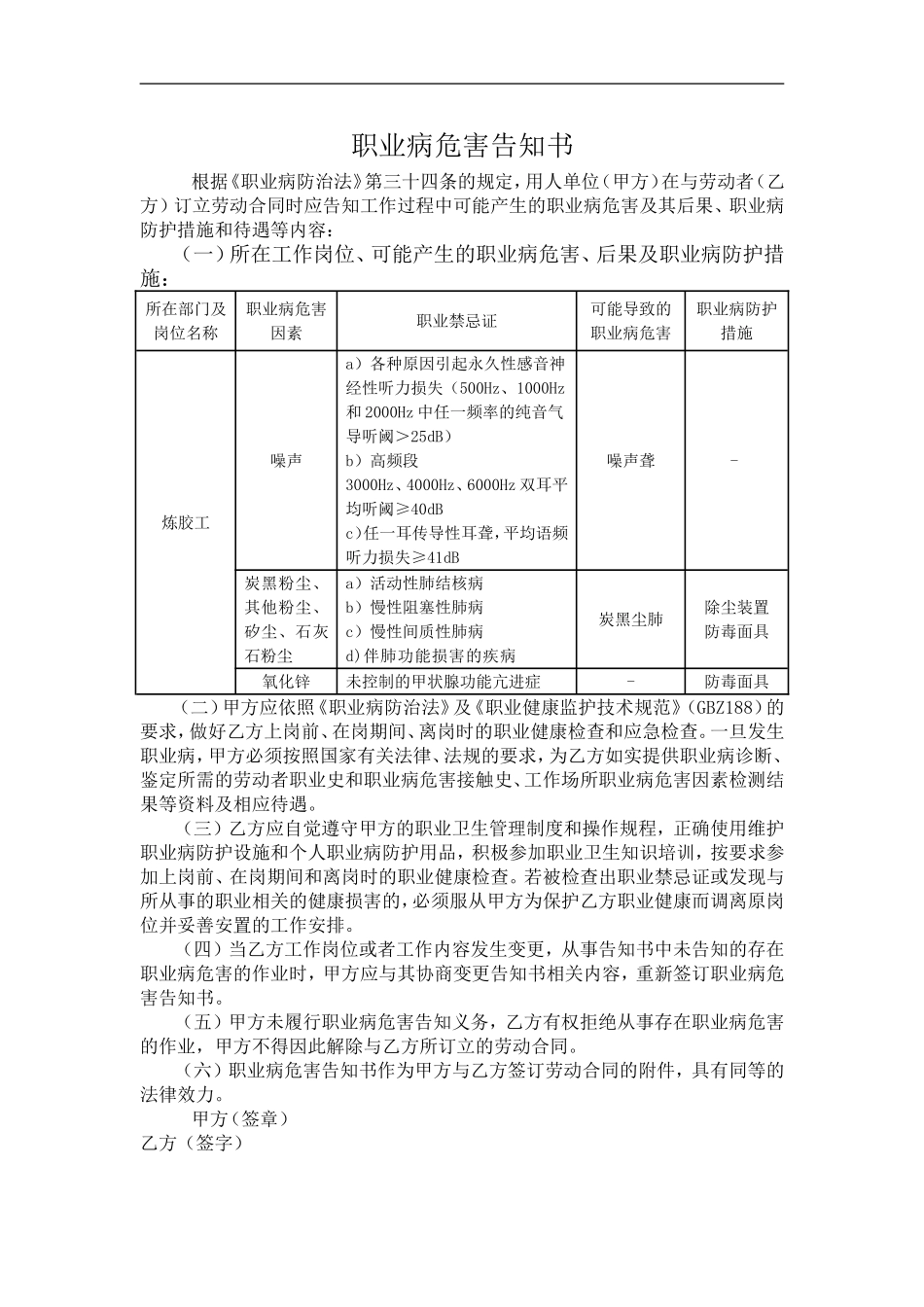 输送带公司职业卫生职业危害告知合同书_第2页