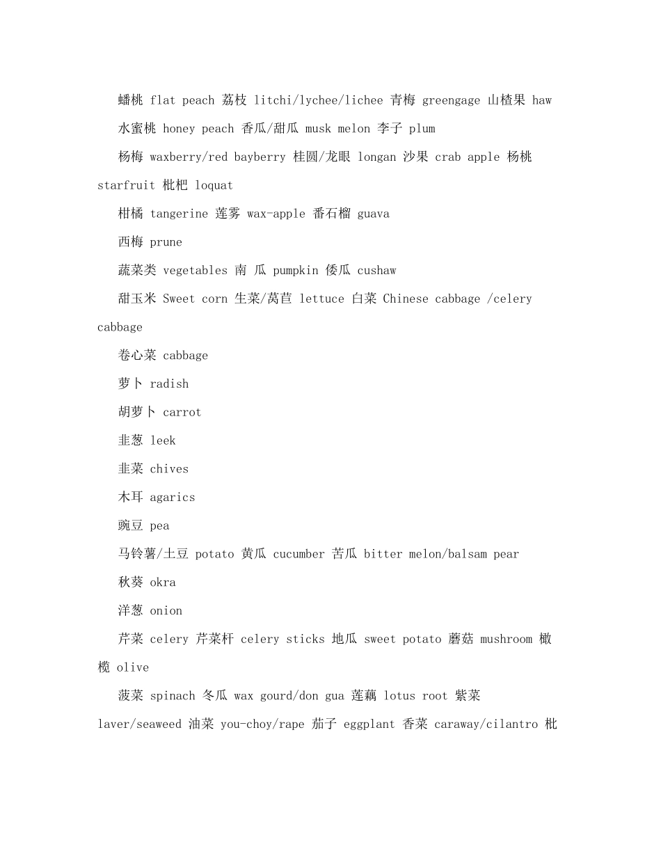 食品英语单词汇总_第3页