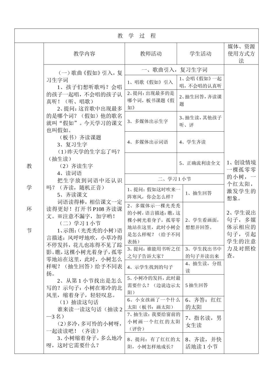 《假如》教学设计_第2页