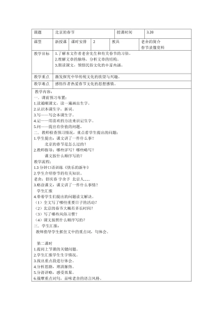 课题教案北京的春节