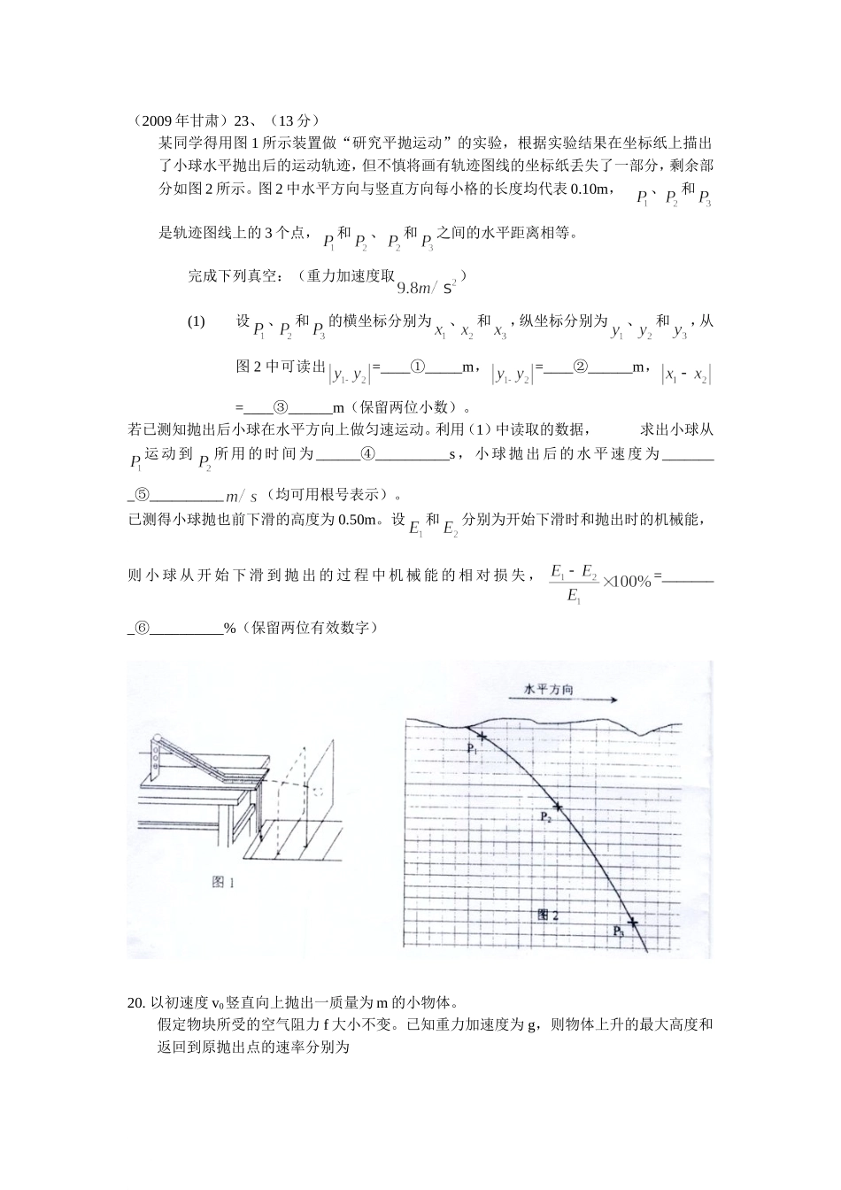 曲线运动高考题文档_第1页