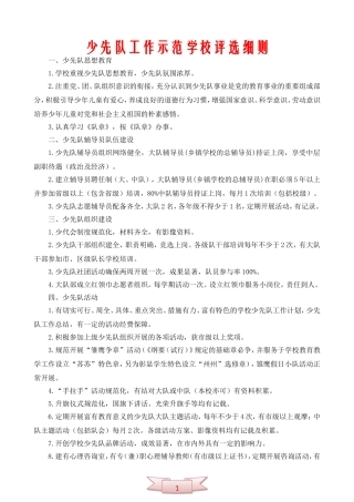 少先队工作示范学校评选细则