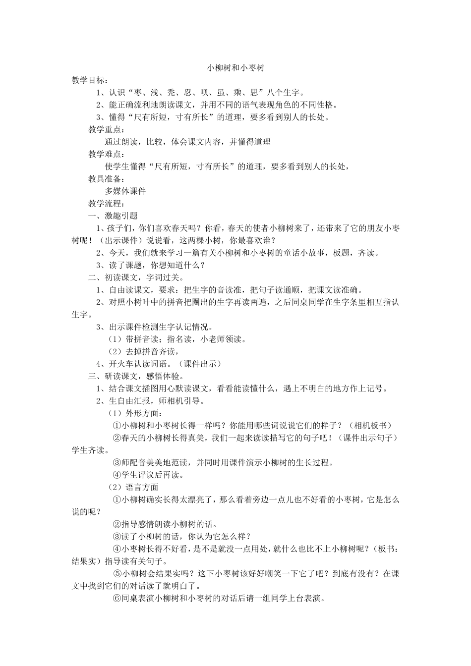 小柳树和小枣树_第1页
