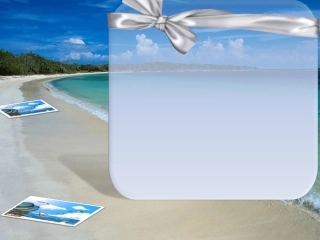 海滩相框PPT模板