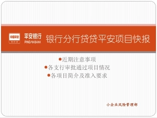 银行分行贷贷平安项目快报
