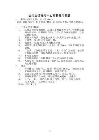 金宝会馆洗浴中心招聘费用预算