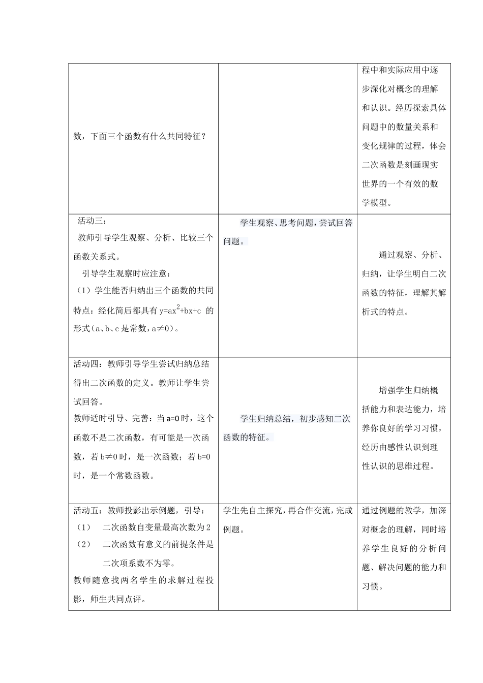 二次函数教学设计_第3页