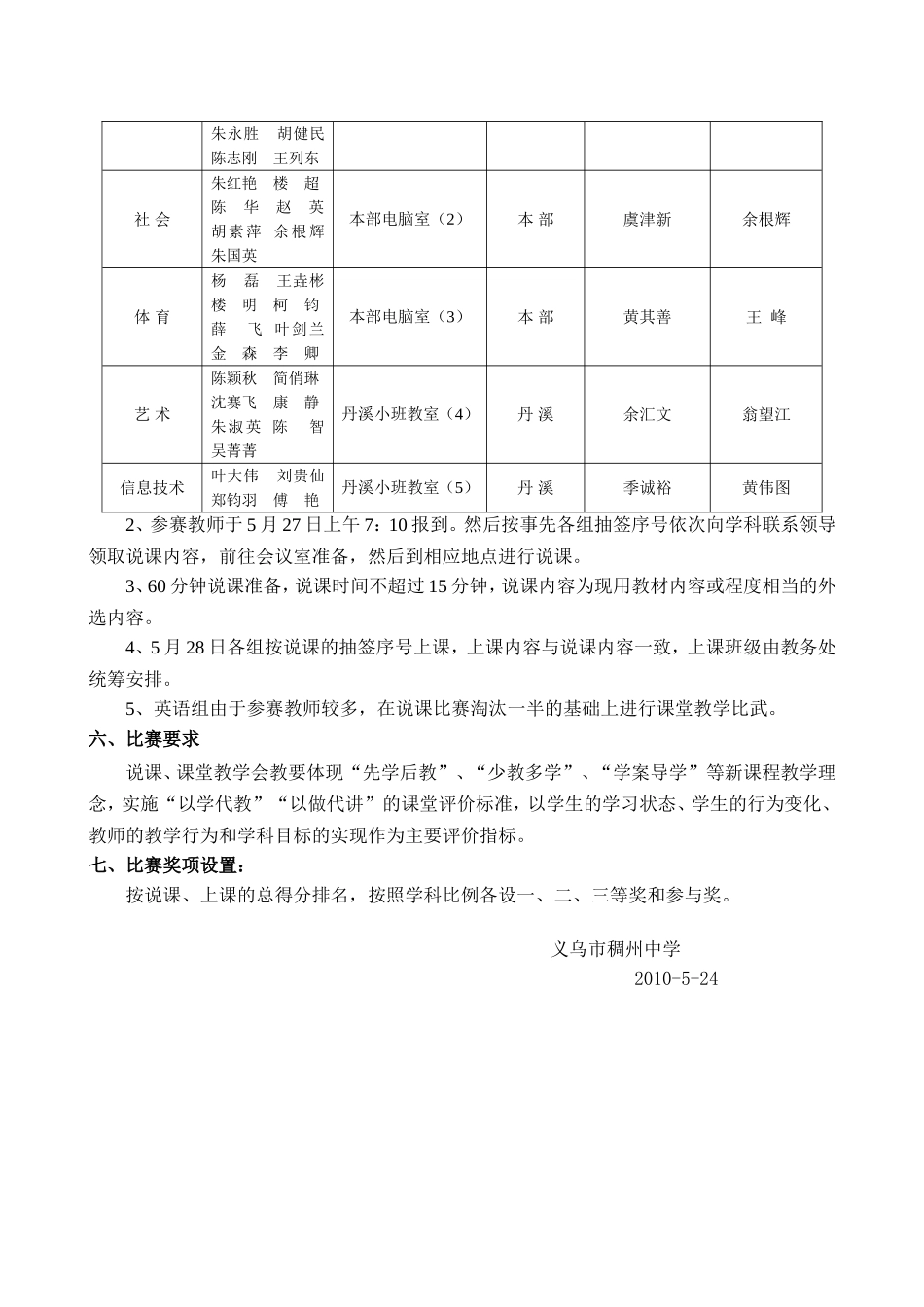 稠州中学关于组织青年教师说课_第2页