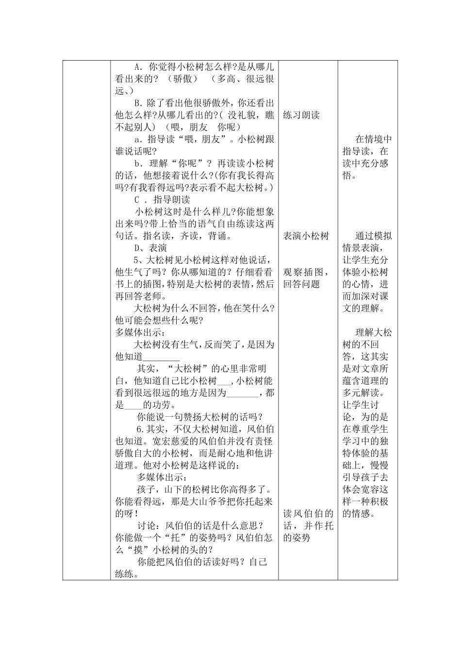 小松树和大松树教学设计.doc_第2页