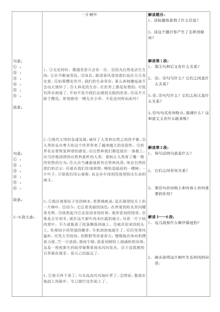 一片树叶学案